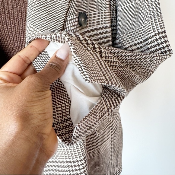 Brown houndstooth check Blazer - Picture 15 of 16